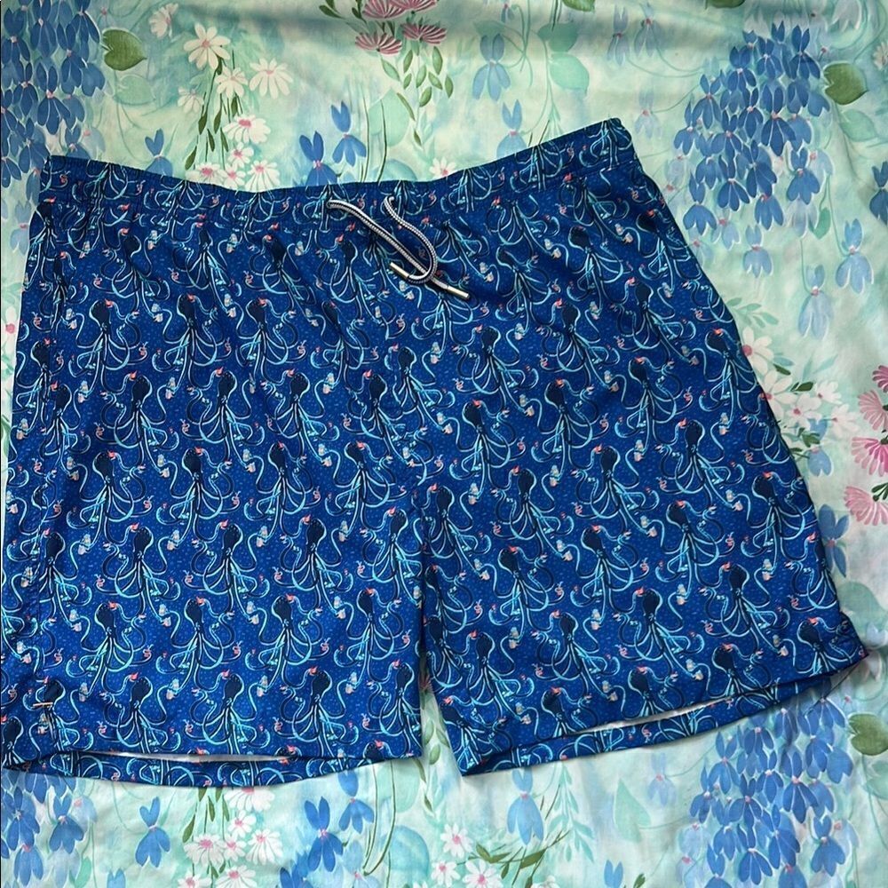 Peter Millar Seaside Collection Blue Octopus Swim Trunks - XXL